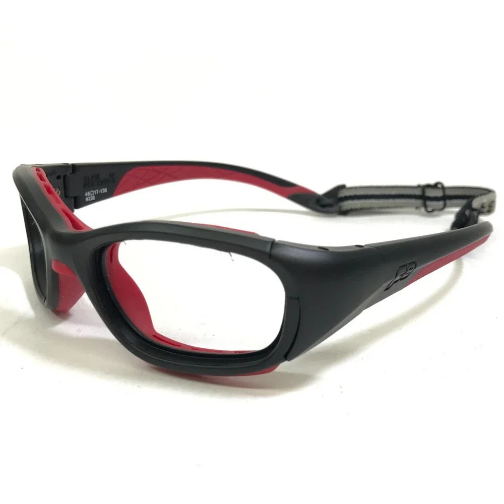 Rec Specs Athletic Goggles Frames SLAM 230 Matte Black Red Strap 49-17-135